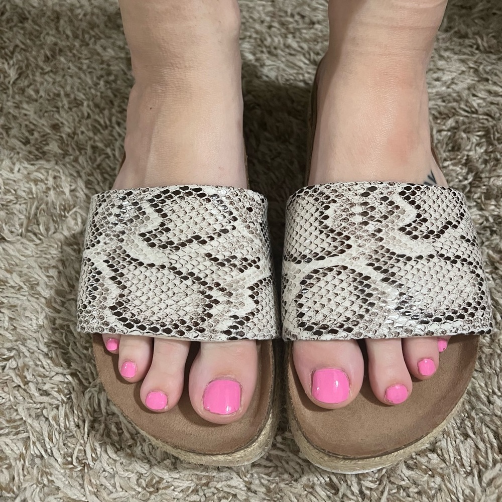 New Snakeskin Platform Sandals